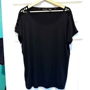 Tahari criss-cross sleeve top